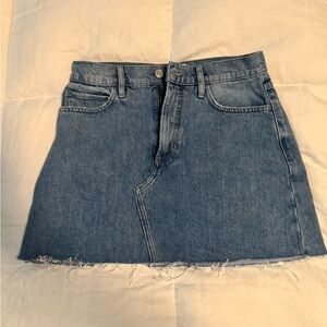 Frame Denim Blue A-Line Mini Skirt